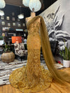 Golden Serenade" Gold Beaded Lace Gown