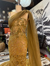 Golden Serenade" Gold Beaded Lace Gown