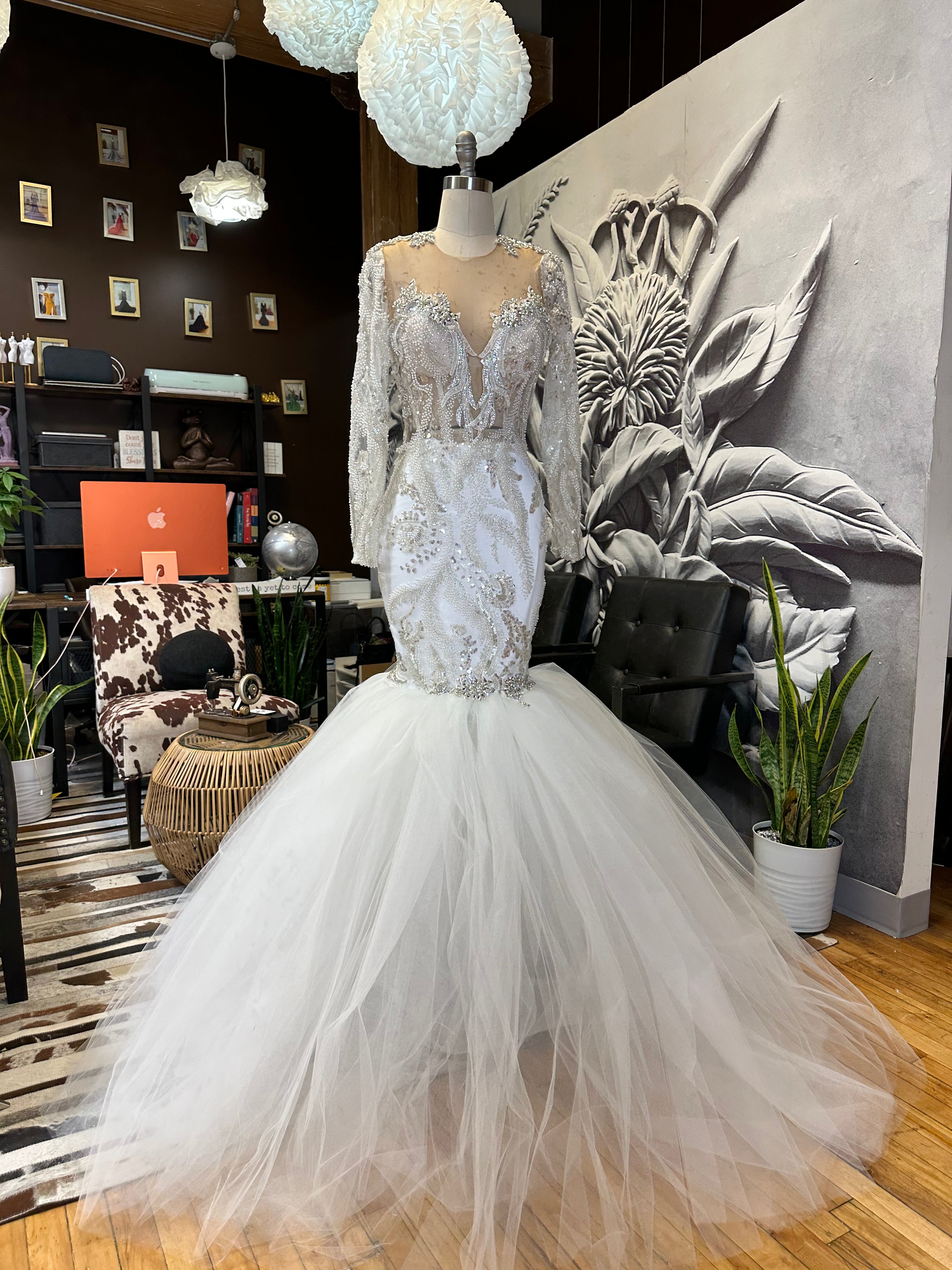 Beaded white gown