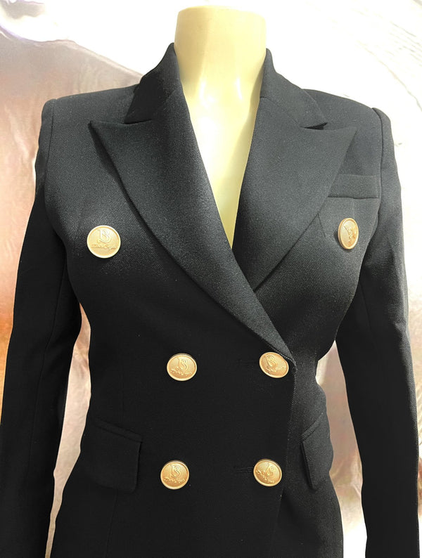 Double Breasted Blazer long Sleeves Slim Fit - Binta Sagale Shop