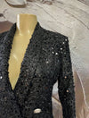 Double Breasted Glitter Sequined Blazer - Binta Sagale Shop