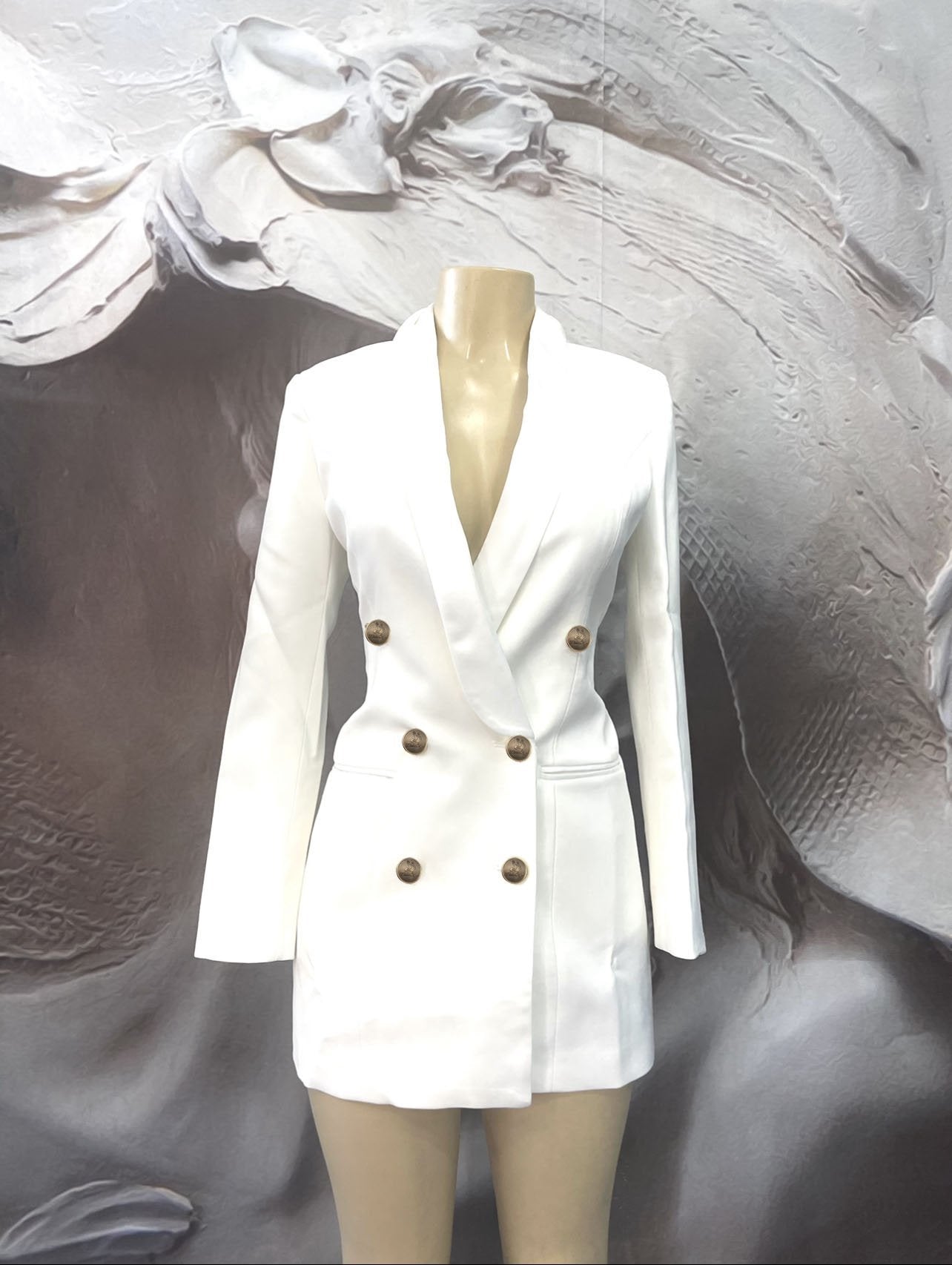 Satin Collar Double Breasted Blazer - Binta Sagale Shop