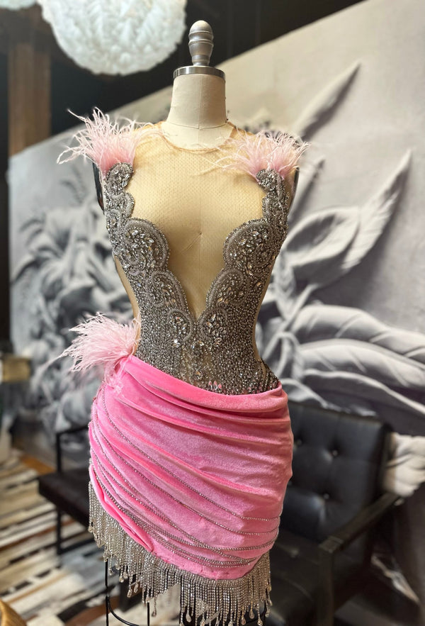 Sweet Snow Rhinestones Mini Dress - Binta Sagale Shop